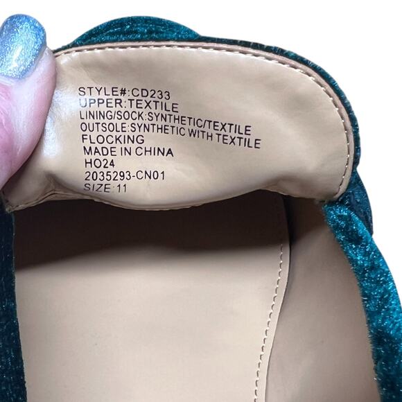 J. CREW Women's 11 Emerald Green Velvet Loafers Horse Bit Shoe Preppy Equestrian - Picture 14 of 14